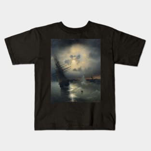 High-sea Moonlight, Ivan Aivazovsky Kids T-Shirt